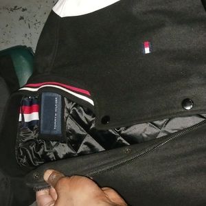 Tommy Hilfiger varsity, leather sleeves